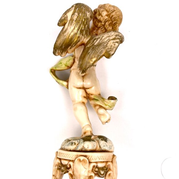 Vintage Set of 2 Fontanini Depose Italy Angel Playing Instrument Figurine 6 inch - Picture 9 of 13